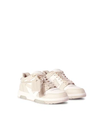 Off-white Off White Out Of Office Leather Sneakers In Neutral