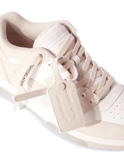 Off-white Off White Out Of Office Leather Sneakers In Neutral
