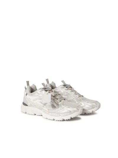 Off-white Ow Be Right Grey Low Top Sneakers With Zip-tie Detail In Mesh And Leather Man In Gray