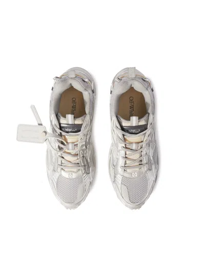 Off-white Ow Be Right Grey Low Top Sneakers With Zip-tie Detail In Mesh And Leather Man In Gray