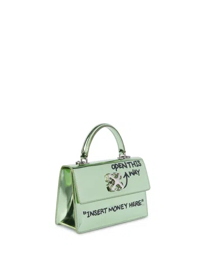 Off-white Green Jitney 1.4 Quote Top Handle Bag In Green