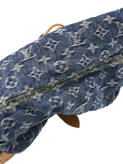 Pre-owned Louis Vuitton 2006 Monogram Denim Backpack In Blue