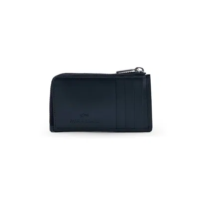 Paul & Shark Canvas Wallet With Leather Trim In White Swan