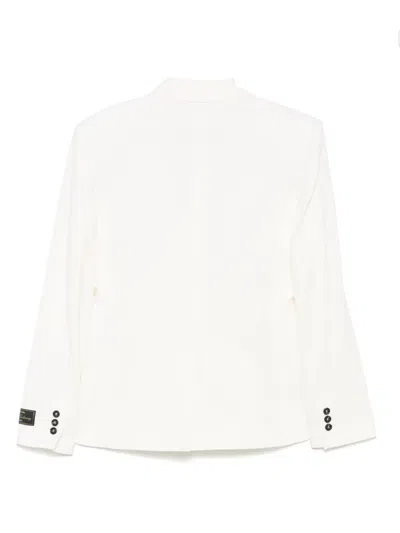 Msgm Double-breasted Blazer In Neutrals