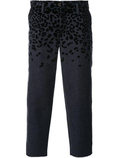 Kolor Animal Print Cropped Tapered Trousers - Grey