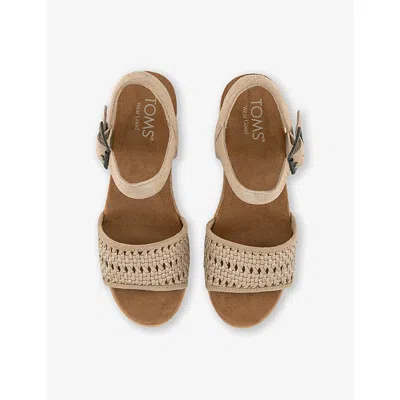 Toms Women's Diana Wedge Sandal Champagne Metallic Basket Weave In Champagne Metallic Baske