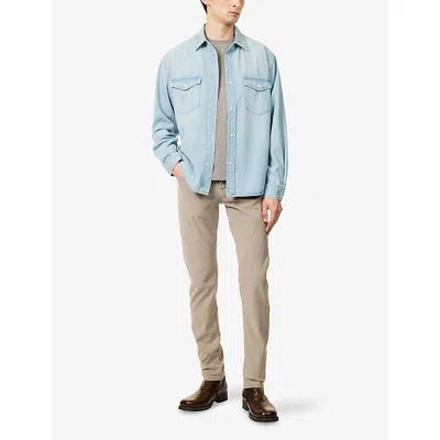 Frame Duo Fold Cotton-jersey T-shirt In Gray