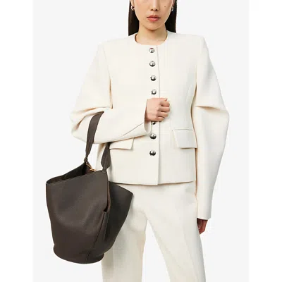 Khaite Small Lotus Tote In Dark Brown