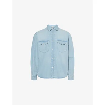Frame Mens Modern Western Patch-pocket Denim Shirt Calabasas