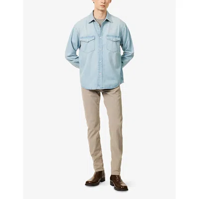 Frame Mens Modern Western Patch-pocket Denim Shirt Calabasas