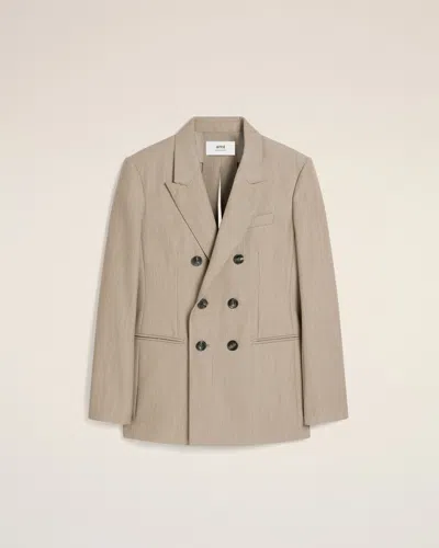 Ami Alexandre Mattiussi Ami Paris Maxi Split Blazer In Ginger