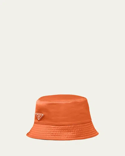 Prada Recycled Nylon Bucket Hat In F0049 Arancio