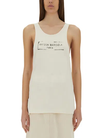 Maison Margiela Logo-print Tank Top In White