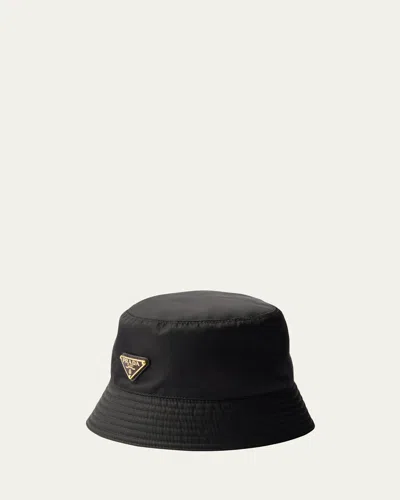 Prada Recycled Nylon Bucket Hat In F0632 Nero 1