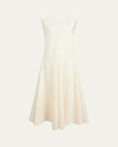 Khaite Mellie Open-back Sleeveless A-line Maxi Dress In Natural