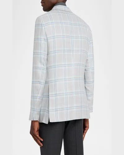 Kiton Men's Check Sport Coat In Blu Mult