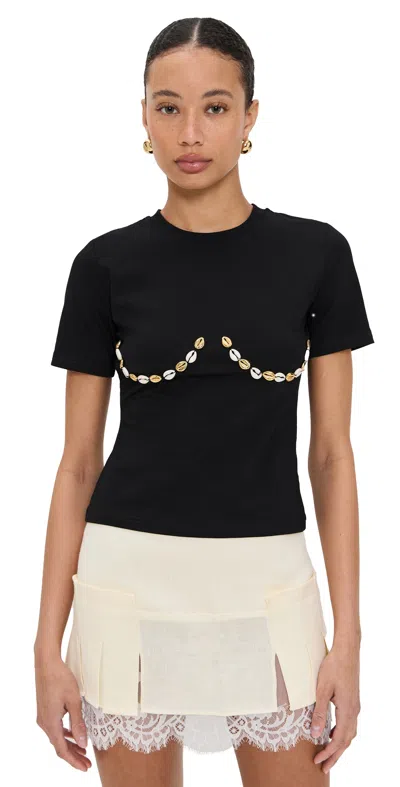 Never Fully Dressed Black Shell Boob Baby T Shirt Black In Black