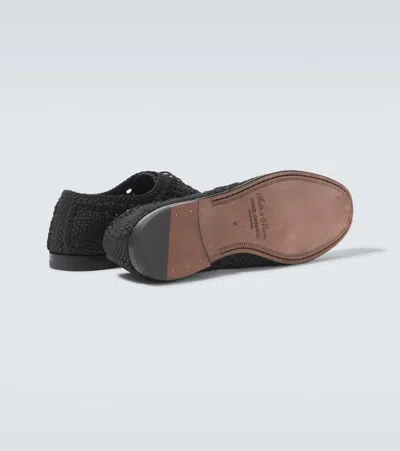 Dolce & Gabbana Black Woven Fabric Derby