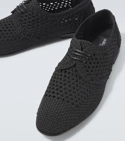 Dolce & Gabbana Black Woven Fabric Derby