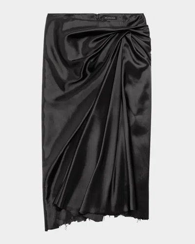 Balenciaga Draped Skirt In Black