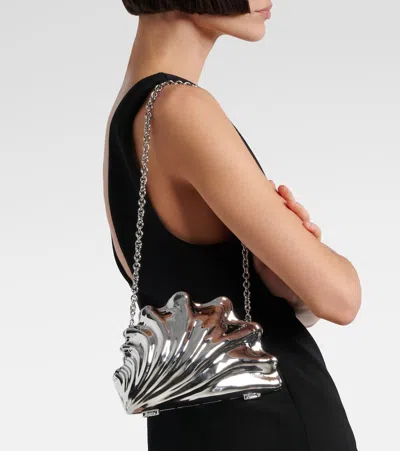 Jw Anderson Women's Shell Clutch In Silver