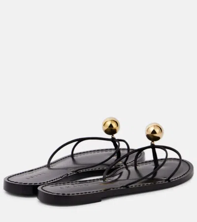 MALAWI缀饰皮革夹趾凉鞋