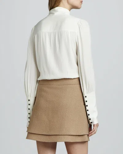 Zimmermann Rhiannon Ruffle Billow Silk Blouse In Black Paisley  In Black