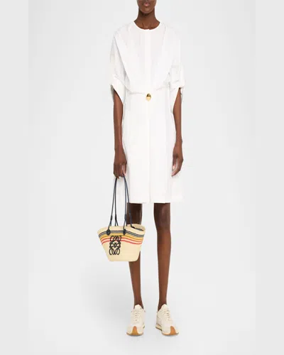 Loewe Small Anagram Striped Basket Tote Bag In Raffia In Naturalmulticolor