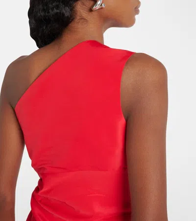 Patou One-shoulder Mini Dress In Red