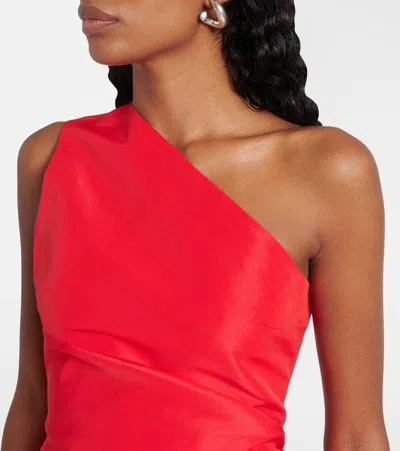 Patou One-shoulder Mini Dress In Red