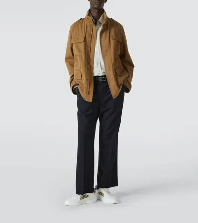 Burberry Low-top Leather Sneakers With Check Inserts In White