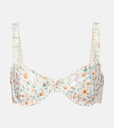 Agua By Agua Bendita Agraz Floral Bikini Top In Multicoloured