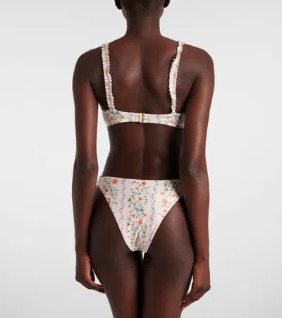 Agua By Agua Bendita Agraz Floral Bikini Top In Multicoloured