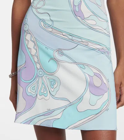 Pucci Orchidee Minidress In Blue