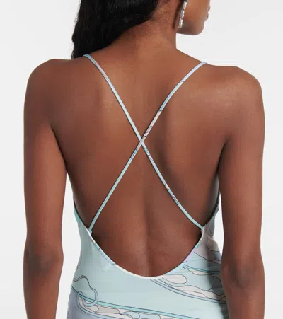 Pucci Orchidee Minidress In Blue