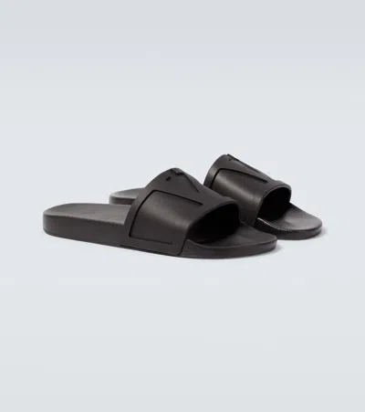 Valentino Coolside Rubber Slides In Black