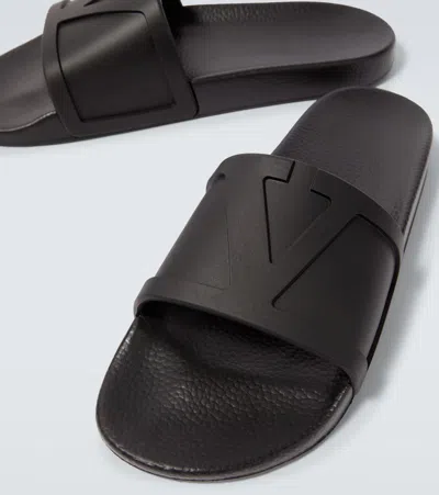 Valentino Coolside Rubber Slides In Black
