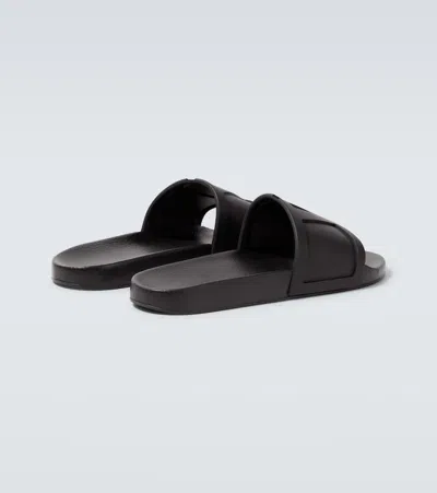 Valentino Coolside Rubber Slides In Black