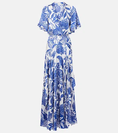 Poupette St Barth Mabelle Satin Maxi Dress In Multi