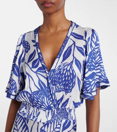 Poupette St Barth Mabelle Satin Maxi Dress In Multi