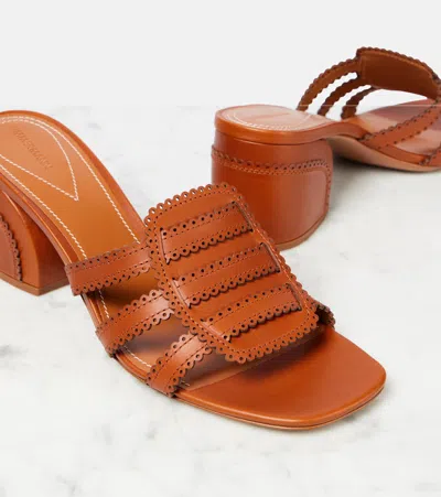Zimmermann Goldie 65 Leather Mules In Brown