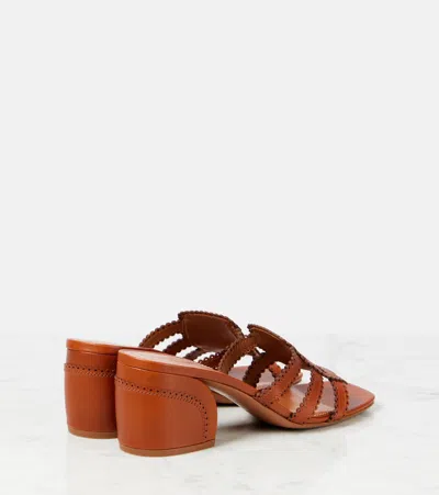 Zimmermann Goldie 65 Leather Mules In Brown