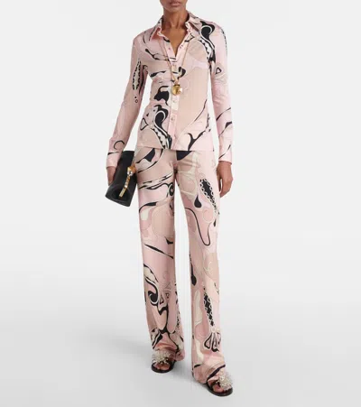 Pucci Embroidered Slides In Black