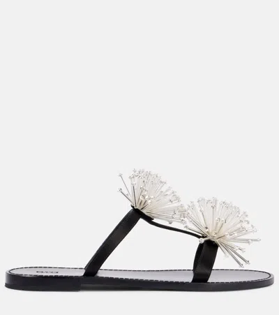 Pucci Embroidered Slides In Black