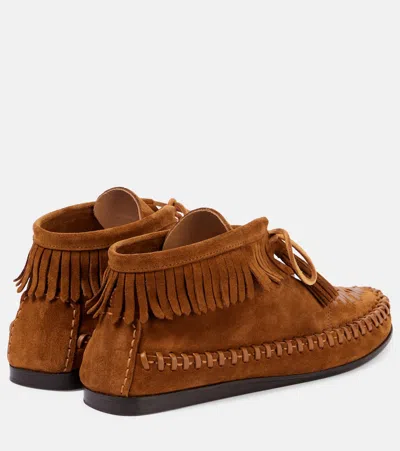 Isabel Marant Felsa Fringed Suede Ankle Boots In Brown