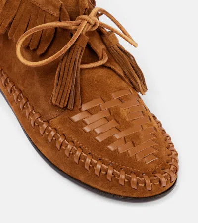 Isabel Marant Felsa Fringed Suede Ankle Boots In Brown