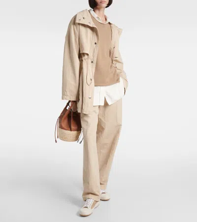 皮革边饰花呢运动鞋