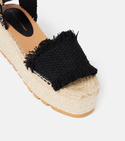 Stella Mccartney Gaia Jacquard Webbing And Alter Mat Espadrilles Black In Black