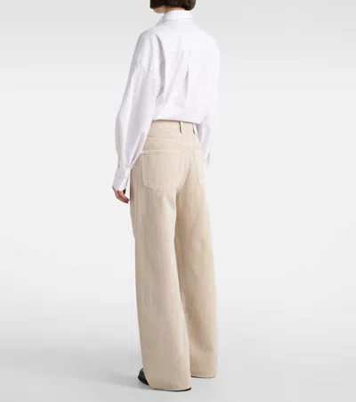 Agolde Womens Tusk Low Slung Wide-leg Mid-rise Recycled-denim Jeans In Beige