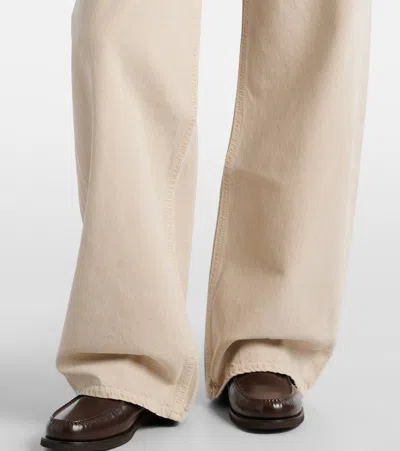 Agolde Womens Tusk Low Slung Wide-leg Mid-rise Recycled-denim Jeans In Beige